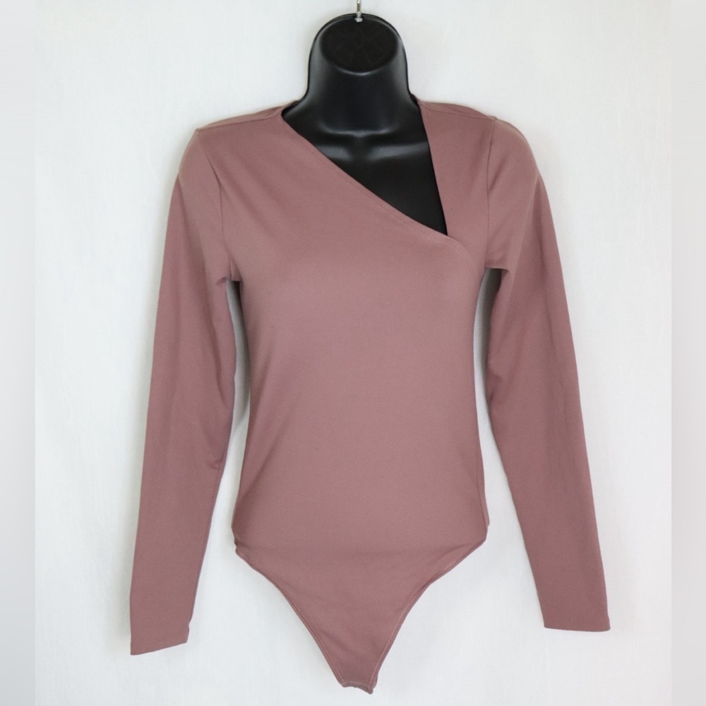 ABERCROMBIE & FITCH Mauve Asymmetrical Bodysuit